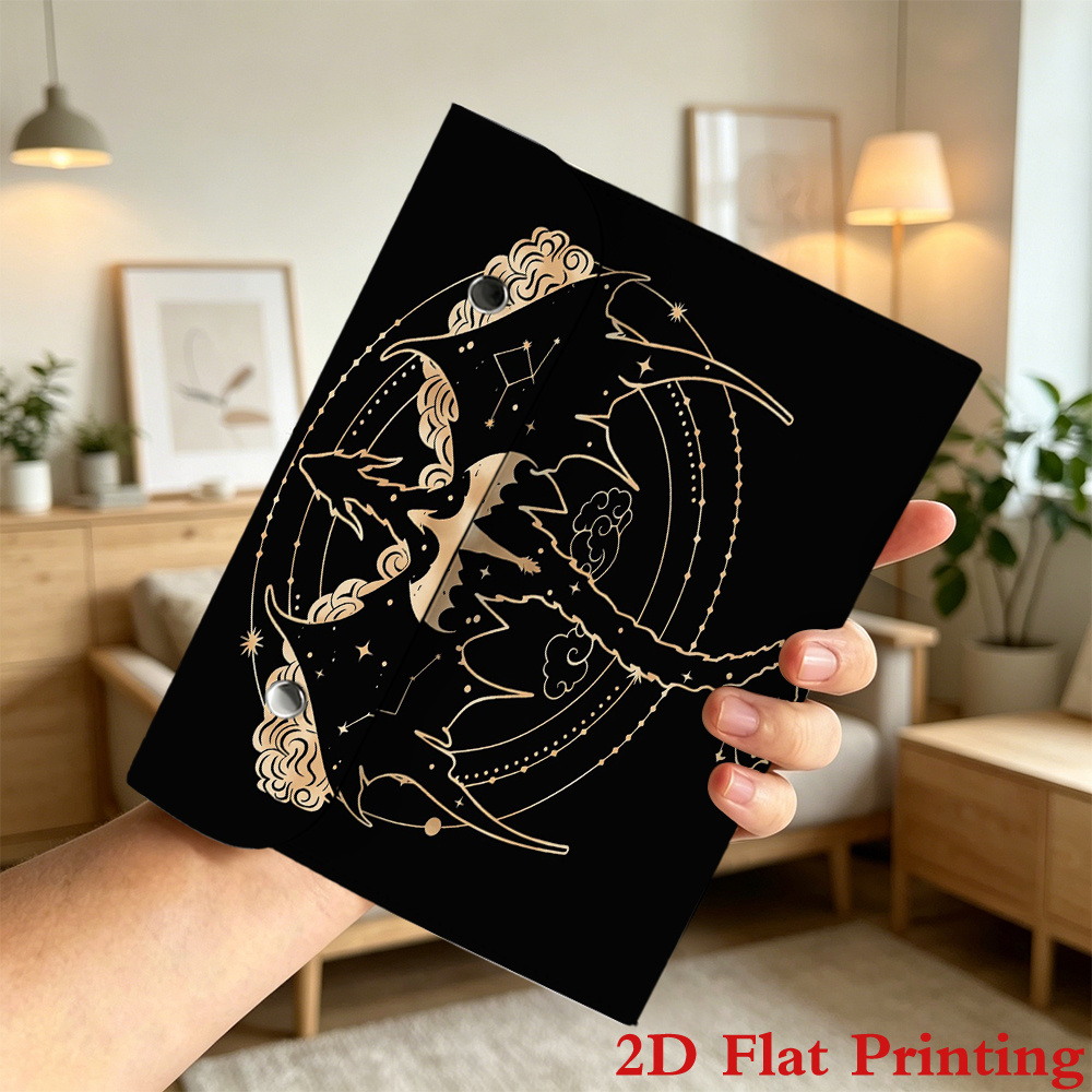 TEMU 2d Flat Printing 1pc Dragon E-book Tablet Protective Case Ebook Storage Bag Perfect For Book Female Teacher Ereader Carry Sleeve Gifts