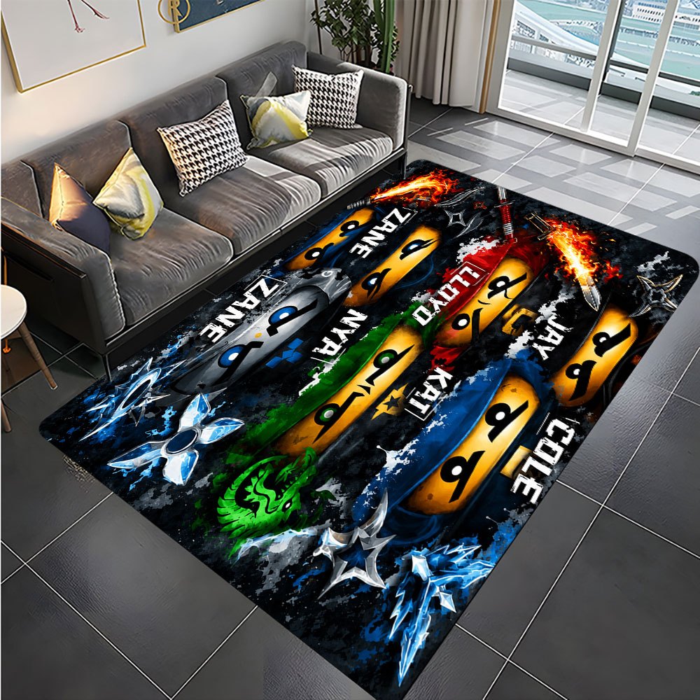 TEMU 1pc Full Print Rug Character Pattern Non-slip Velvet High-density Carpet Modern Theme, Decorative Machine Washable, Use For Holidays And Daily