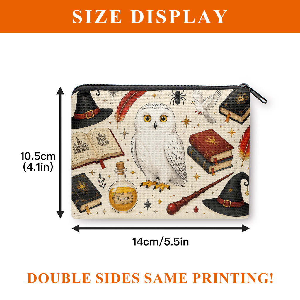 TEMU Porte-monnaie 1 pièce, Porte-monnaie à fermeture éclair avec illustration d'objets de , Pochette de main, Pochette de rangement pour cosmétiques