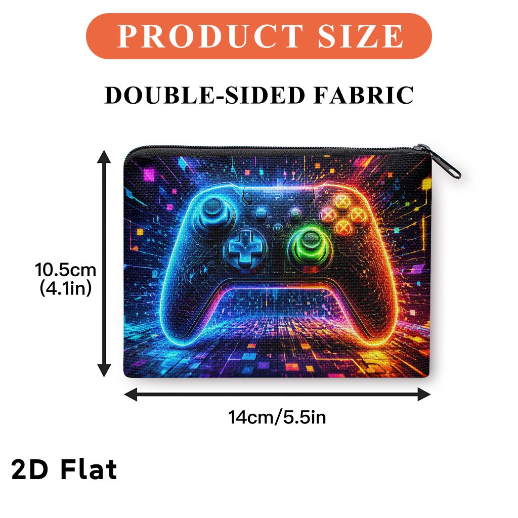 TEMU 2d Flat Coin Purse 1pc, Game Controller Lights, Multifunctional Coin Purse, Combining , Cards, And Keys Into 1 Compact And Stylish Small Wallet