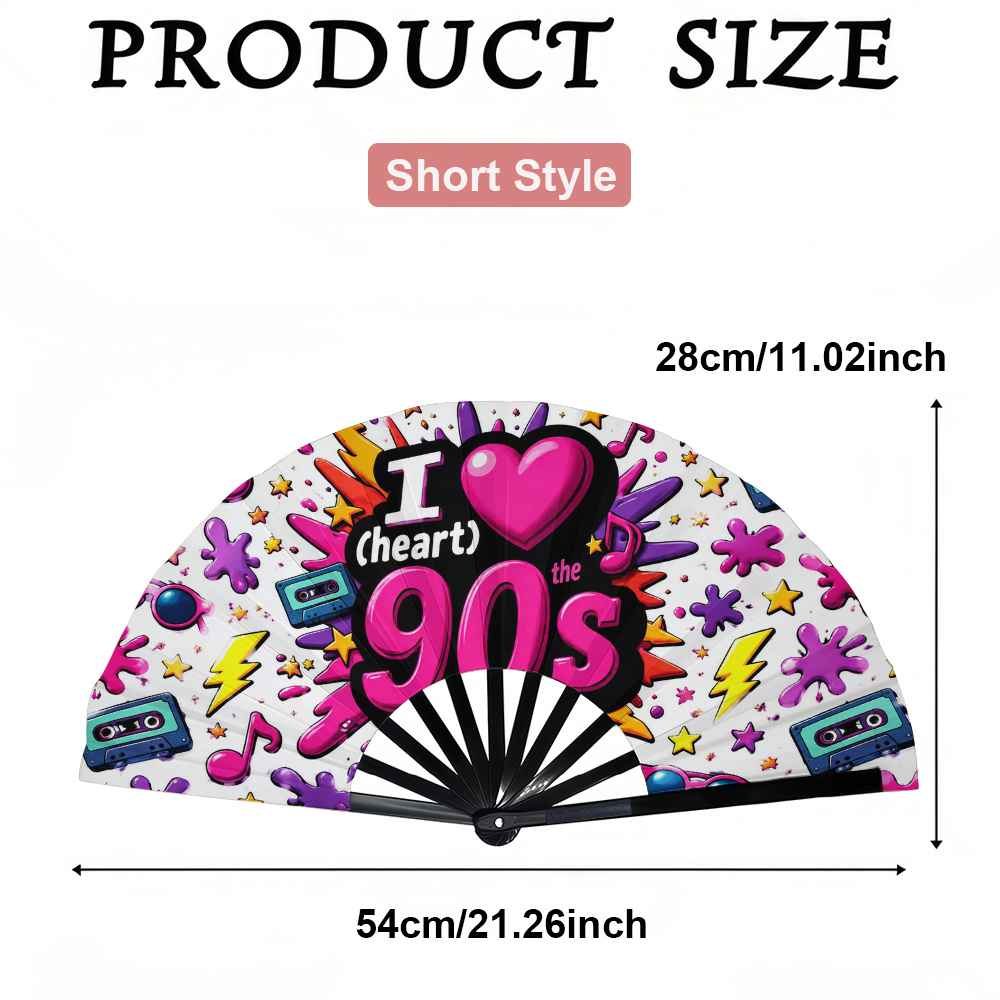 TEMU A Women's Folding Fan, Style Of The 1990s, A Fashionable Folding Fan, A Summer Folding Fan, A Holiday Gift, A Birthday Gift Folding Fan, A Party
