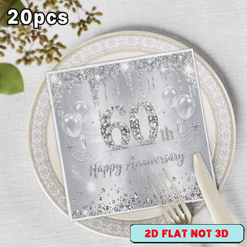 TEMU 20pcs Ysw Suitable For Suitable For For Halloween Christmas Birthday Party Napkins - Vibrant Diamond Print Double-ply Disposable Table Napkins
