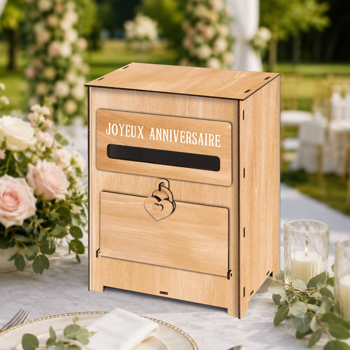 TEMU 1 Ensemble de porte-cartes avec fentes pour cartes, Thème imprimé français "HAPPY BIRTHDAY", Porte-monnaie et porte-cartes style enveloppe,