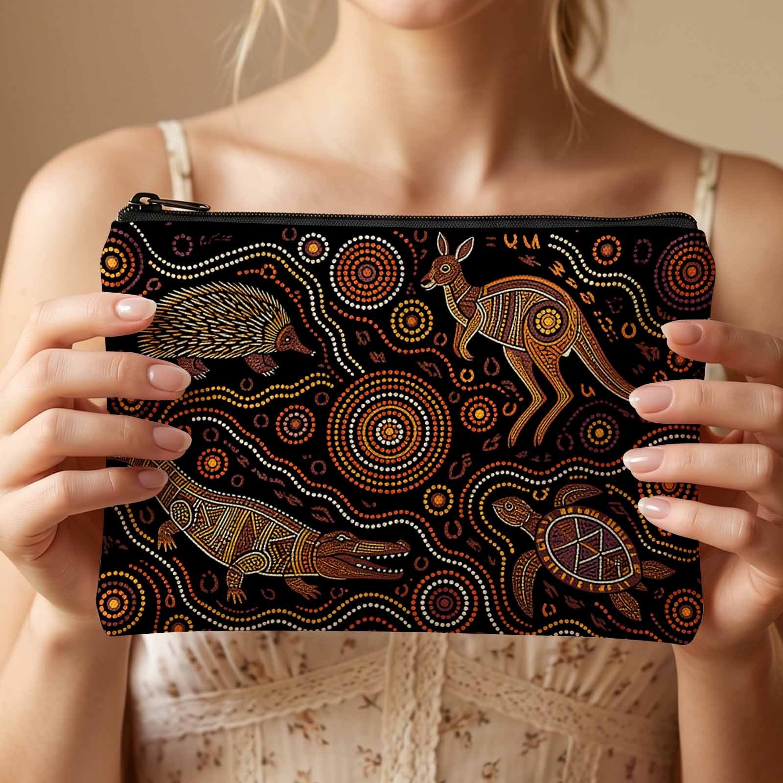 TEMU 1pc 2d Printed Makeup Bag With Wildlife Of Pattern, Weight And Foldable Practical Storage Bag. Travel Storage, Daily Use, Fashionable Toiletries