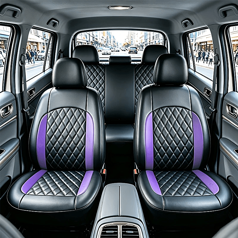 item picture new universal faux leather car seat cover full car 5 seat waterproof stain resistant breathable and durable   hand washable fits 5 seat sedans suvs and trucks full car 5 seats multiple styles  