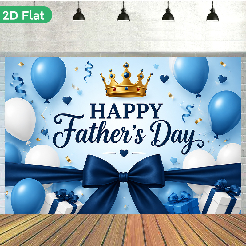 TEMU 2d Flat, 2d Flat - 2d Flat, 2d Flat - 2d Flat Banner 1pc, Happy Father's Day, Multifunctional Photography Backdrop Suitable For Homes, Gardens,