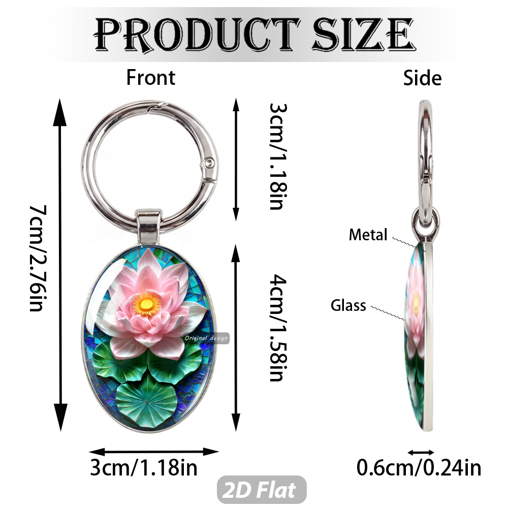 Exquisite Pink White Lotus Shaped Keychain