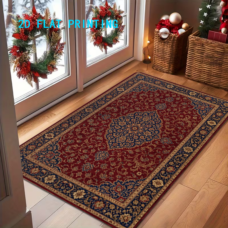 TEMU 1pc Persian Mat Suitable For Home Decor, Non-slip Machine Washable Entry Mat With Persian, Traditional Persian Mat Suitable For Entrance,
