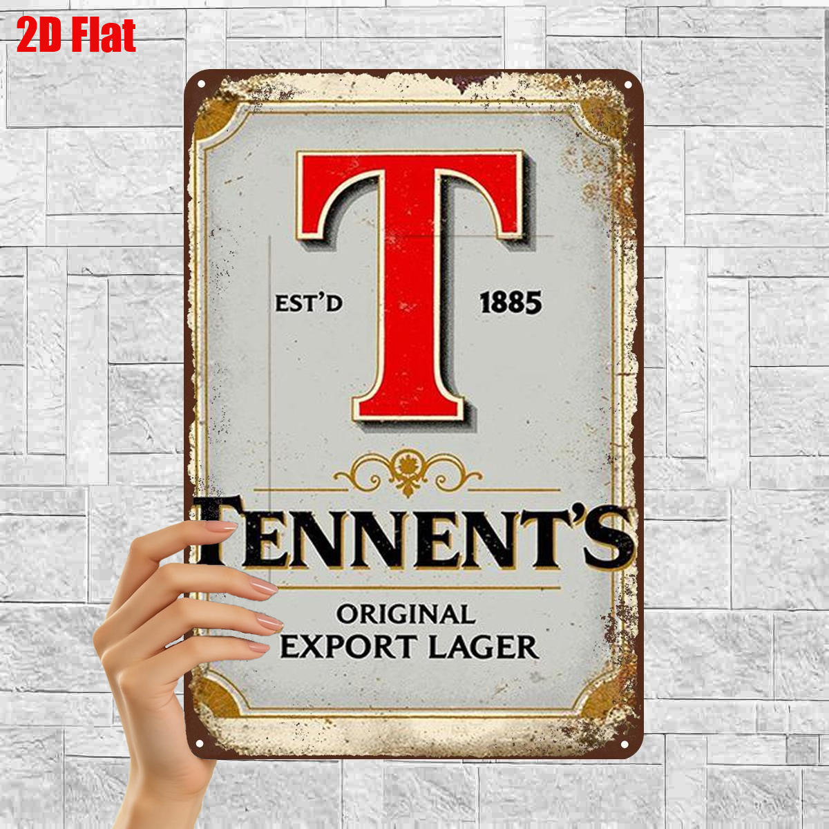 TEMU 2d Flat, 2d Flat 1pc, Vintage 's Original Export Lager Tin Sign - Classic Beer Advertisement Wall Art Decor 8×12 Inch, 2d Flat