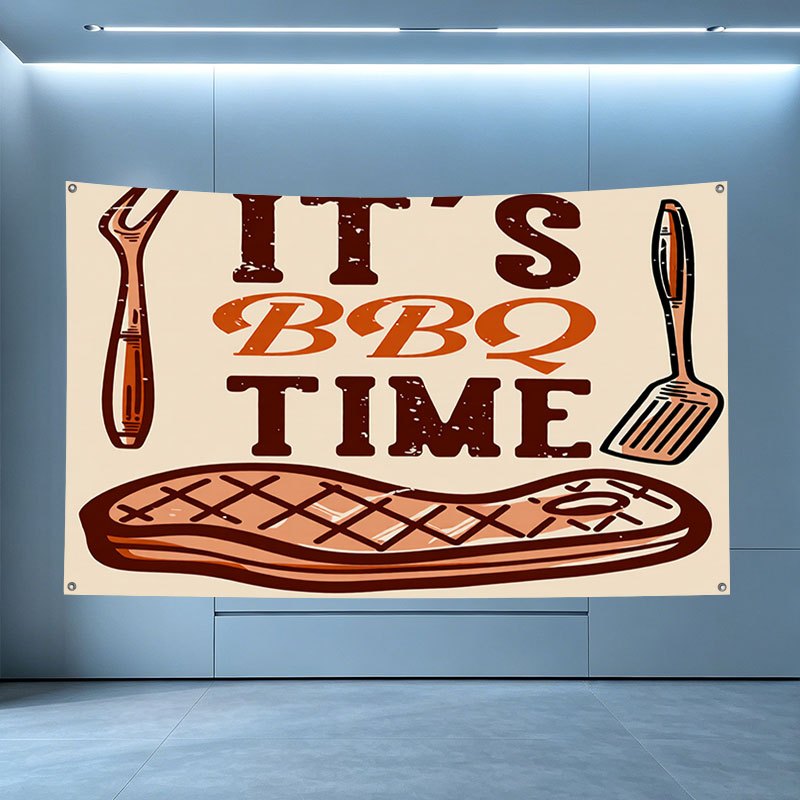 품목 사진 bbq its   4홀 깃발, 가정/정원/야외/실내 사용에 적합, 다양한 크기 제공. 깃발 배너 야외 실내 장식 깃발, 마당 장식, 정원 장식 벽 배너, 포스터 배너, 깃발 배너
