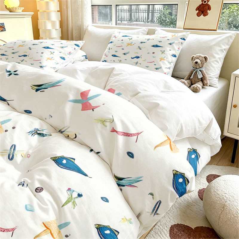 2 3pcs blue fish flying mechanism   pattern duvet cover set set   1 duvet cover 1 2 pillowcases no filler   bedroom soft and comfortable bedding decoration machine washable polyester fiber duvet cover set ideal