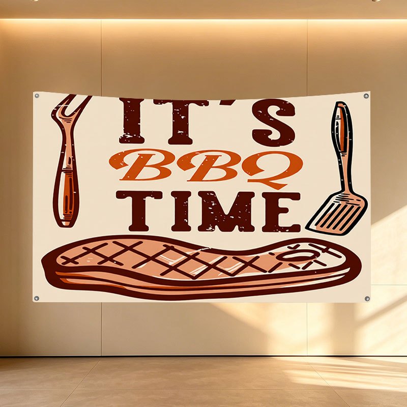 bbq its   4홀 깃발, 가정/정원/야외/실내 사용에 적합, 다양한 크기 제공. 깃발 배너 야외 실내 장식 깃발, 마당 장식, 정원 장식 벽 배너, 포스터 배너, 깃발 배너