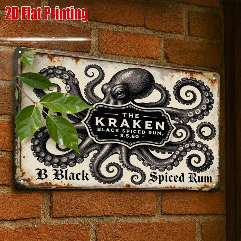 TEMU 2d Flat, 2d-flat,1pc,vintage Rum Tin Sign Decor,creative Tin Sign Garage Decoration, Lettering, Highquality Print, Home Decorators, 2d Flat,