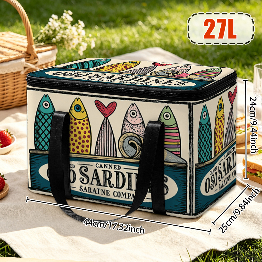TEMU Sac isotherme pour aliments avec motif de colorées, idéal pour le camping et la randonnée (ne convient pas au avec les aliments)