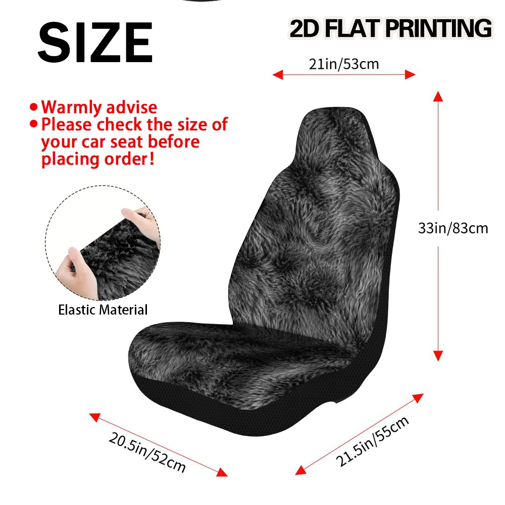 TEMU 2d Flat 2pcs Car Seat Covers Textured Surface Detail - Designed For Daily Driving, Family Car, Commute, Driving, Sedans, Travel - Anti-slip