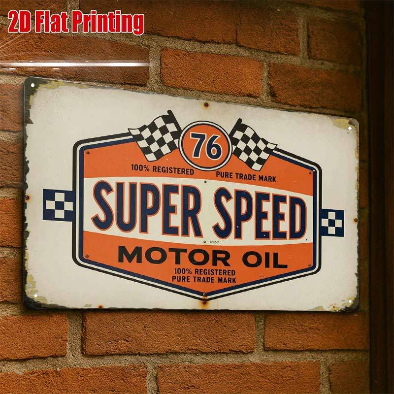 TEMU 2d Flat - 2d-flat, 1pc Vintage Motor Oil Sign, Creative Tin Sign Garage Decoration, Lettering, High-, Home Decorators, 2d Flat, Room Decor 8x12