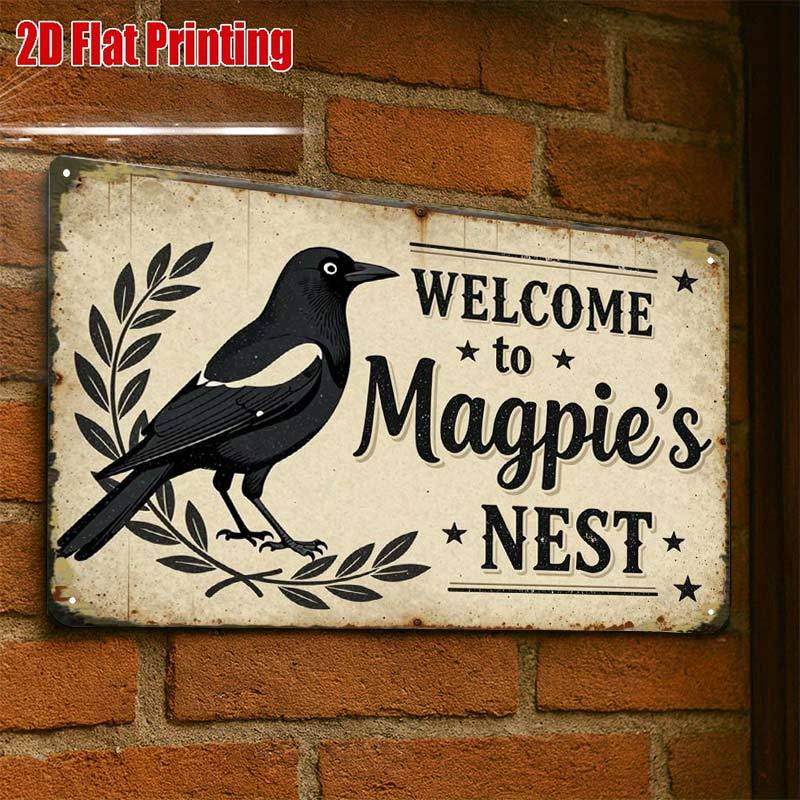 TEMU 2d Flat - 2d-flat, 1pc, Magpie's Nest Vintage Sign, Creative Tin Sign Garage Decoration, Lettering, High-, Home Decorators, 2d Flat, Room Decor