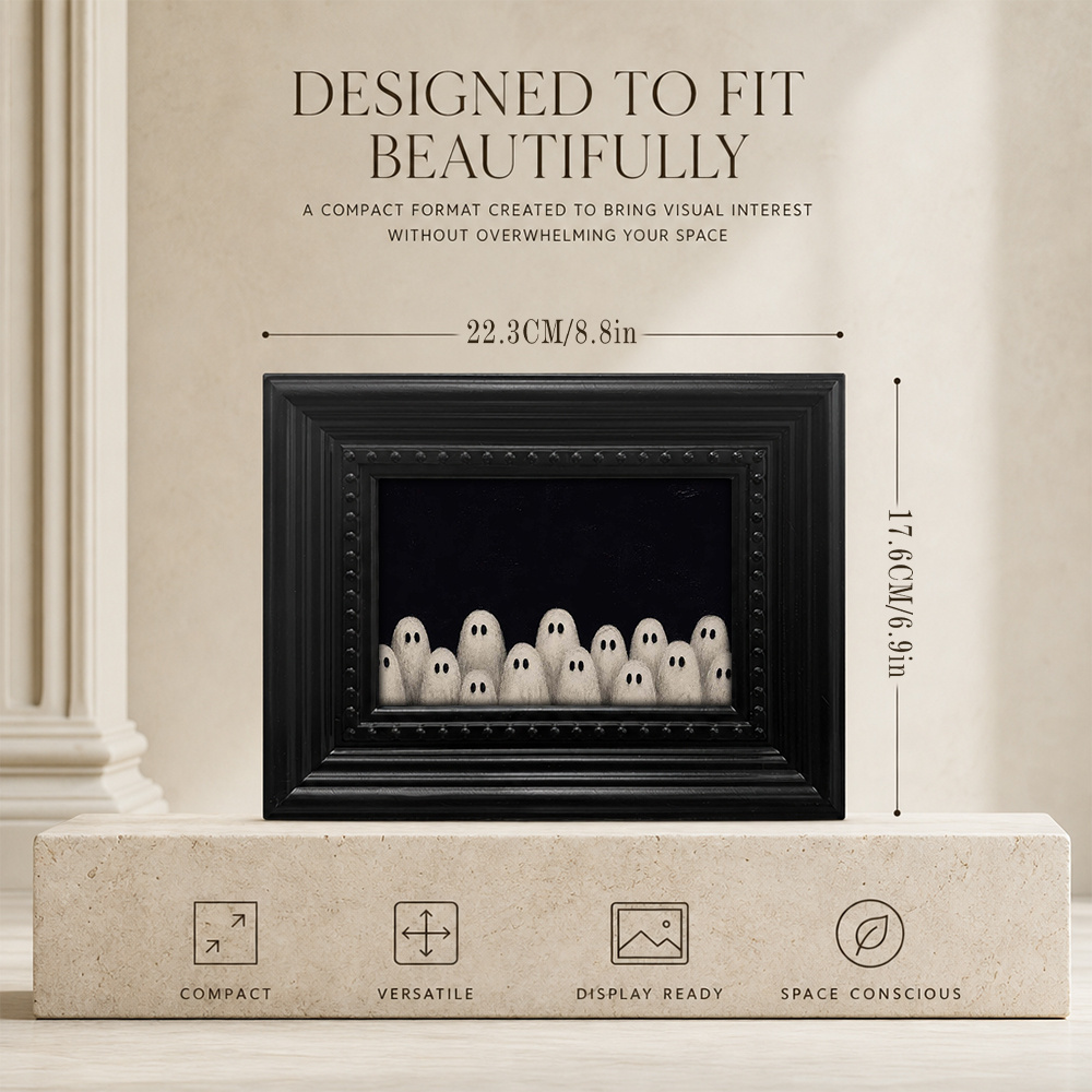 TEMU 1pc, Witchy Home Decoration Picture Frame, Group Of White Against A Black Background Art Print, 6.9x8.8in Vintage Acrylic Wall Decor, Victorian