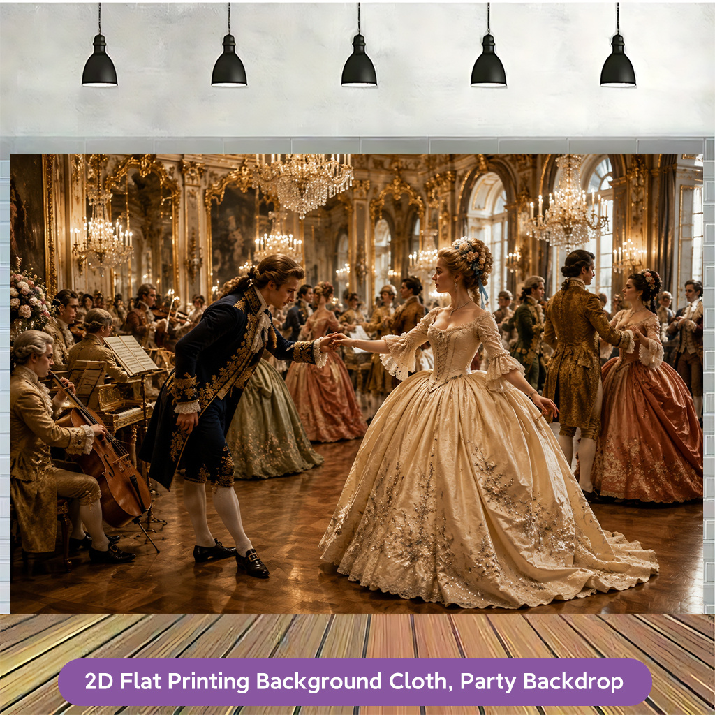 Elegant Ballroom Dance Polyester Banner Decor