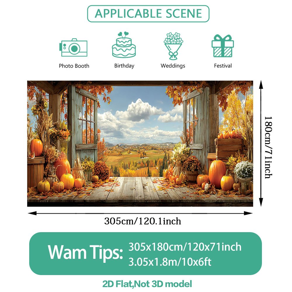 TEMU (2d Flat) 1pc Garage Door Banner With And Pumpkins Printed, Multiple Sizes , Six-hole Design For Easy Mounting, Durable Material, Holiday Party