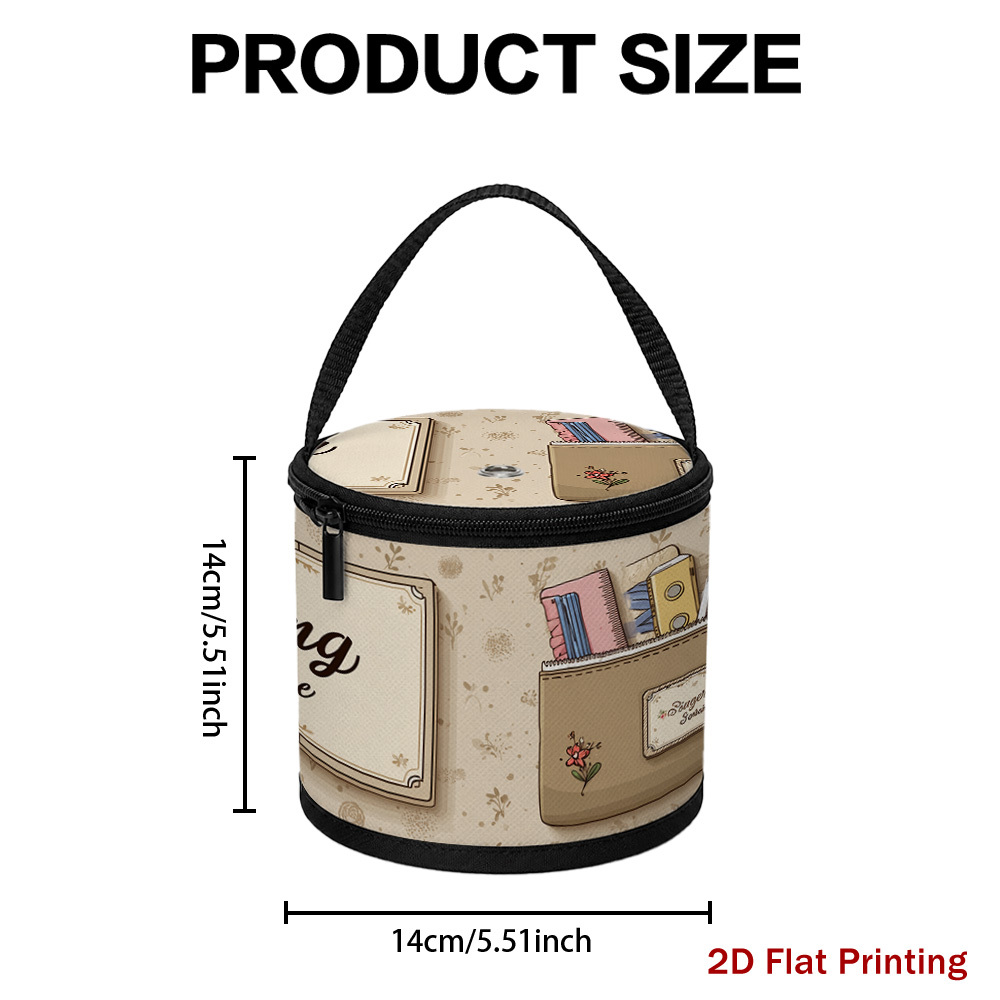 TEMU 1pc Portable Yarn Storage Bag With Zipper Closure & Thread Hole - Foldable Yarn Organizer Suitable For Crochet, Knitting Supplies, Sewing Hooks,