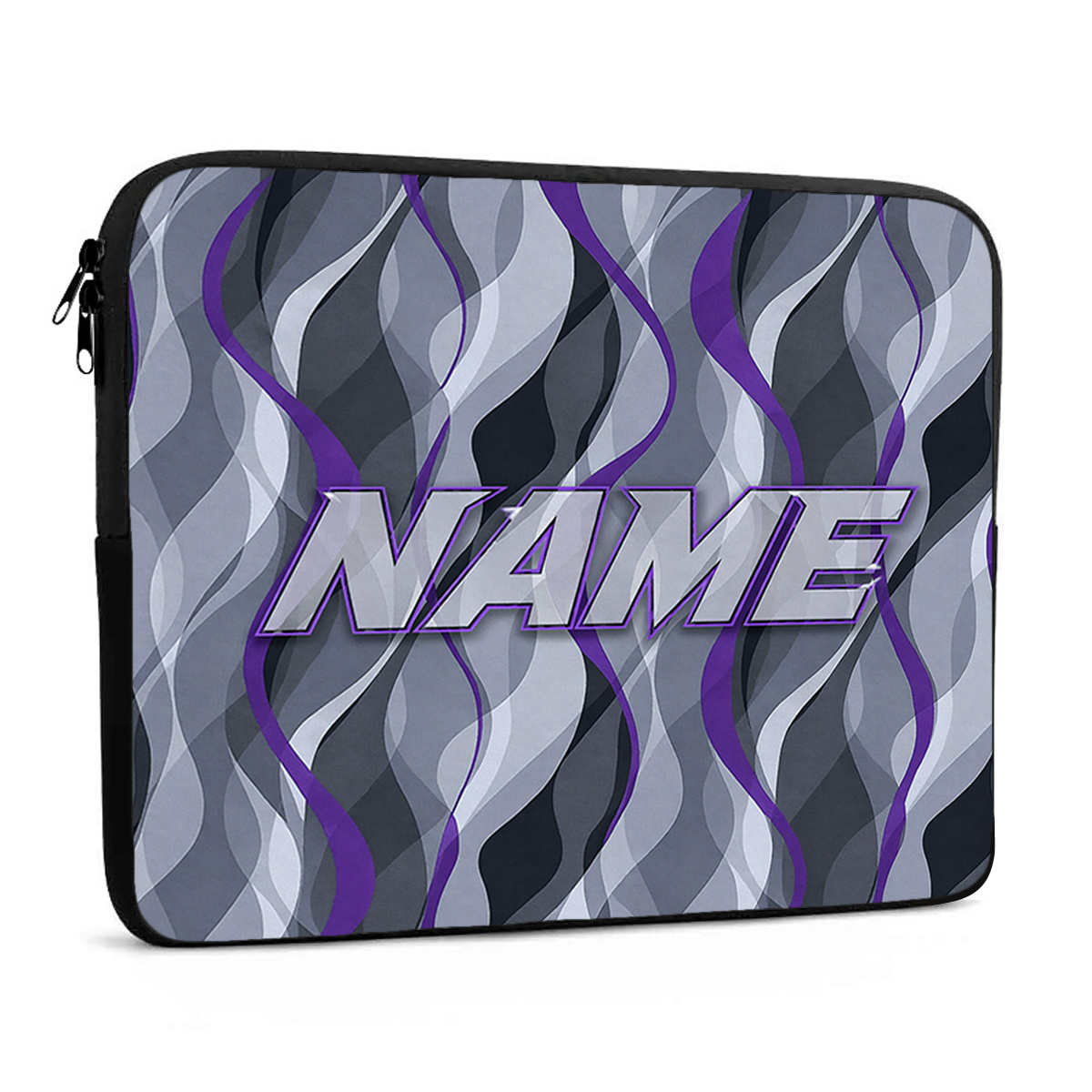 Customized Purple Waves 2D Flat Pattern Laptop Sleeve