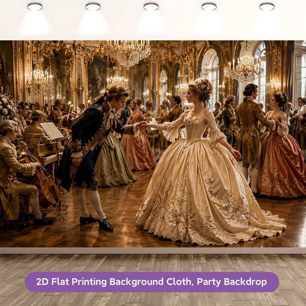 Elegant Ballroom Dance Polyester Banner Decor