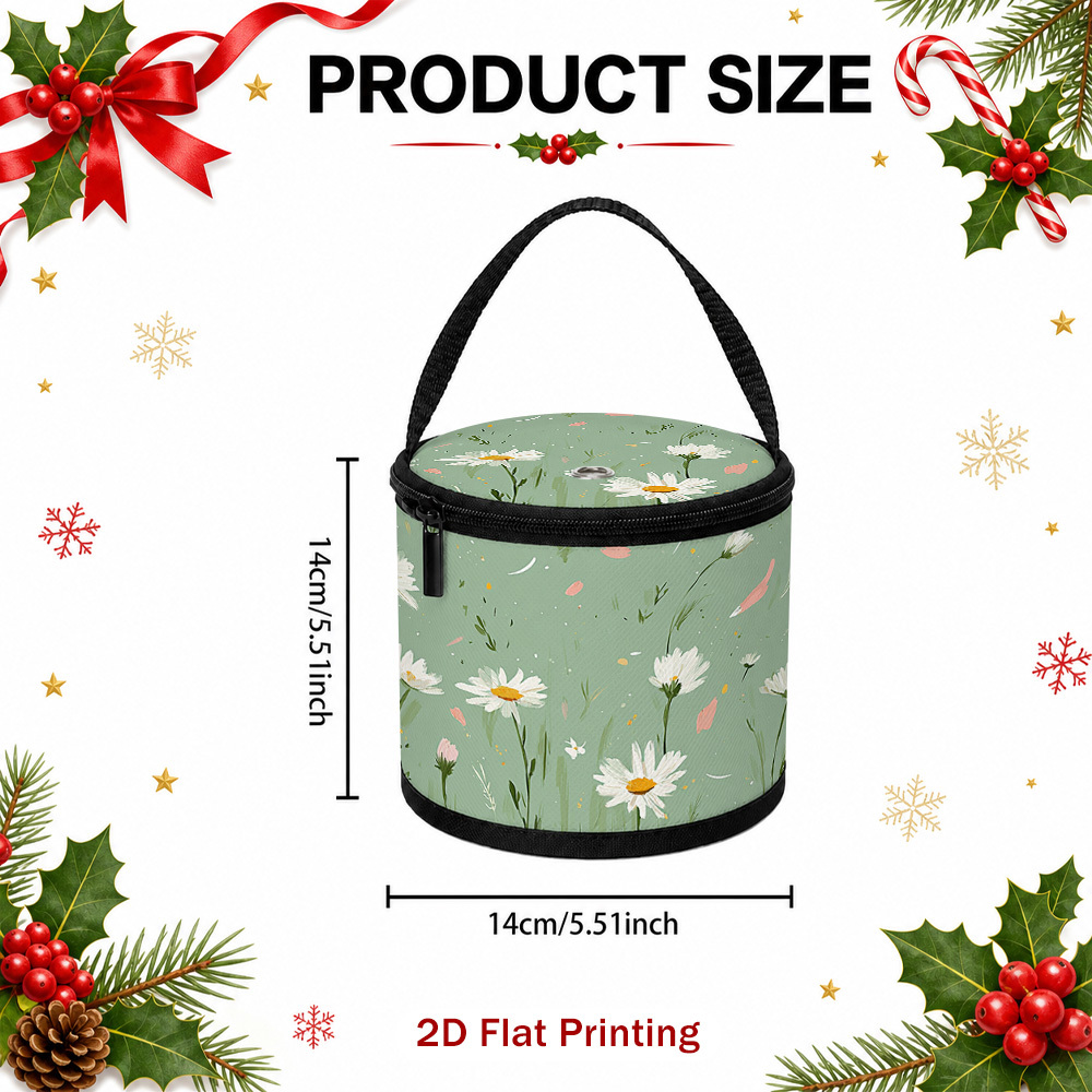 TEMU 2d Flat, 1pc Yarn Storage Bag Yarn Storage Case For Crochet Organizer And Knitting Tools, Perforated Lid, Smooth Zipper, Top Handle, Quality