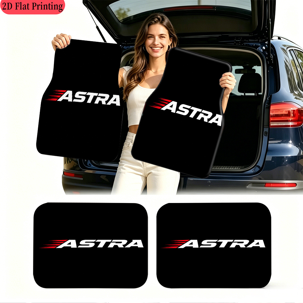 TEMU 4pcs 2d Flat Set, Universal Automotive Floor Mats, Sporty Style Pattern Car Mats, Car Interior Decoration, Car Accessories, Suitable For