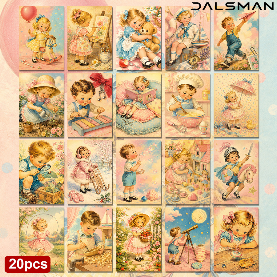 TEMU Lot de 20 cartes postales vintage pour envoyer des vœux à vos amis et votre famille ou les utiliser comme décorations murales , d'art DALSMAN