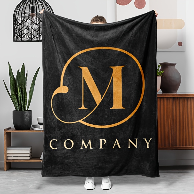 Personalized Custom Logo Photo Name Text Flannel Blanket, Cozy Gift