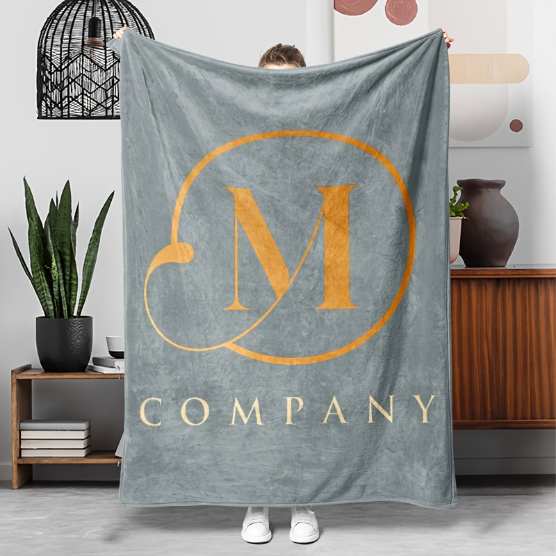 Personalized Custom Logo Photo Name Text Flannel Blanket, Cozy Gift