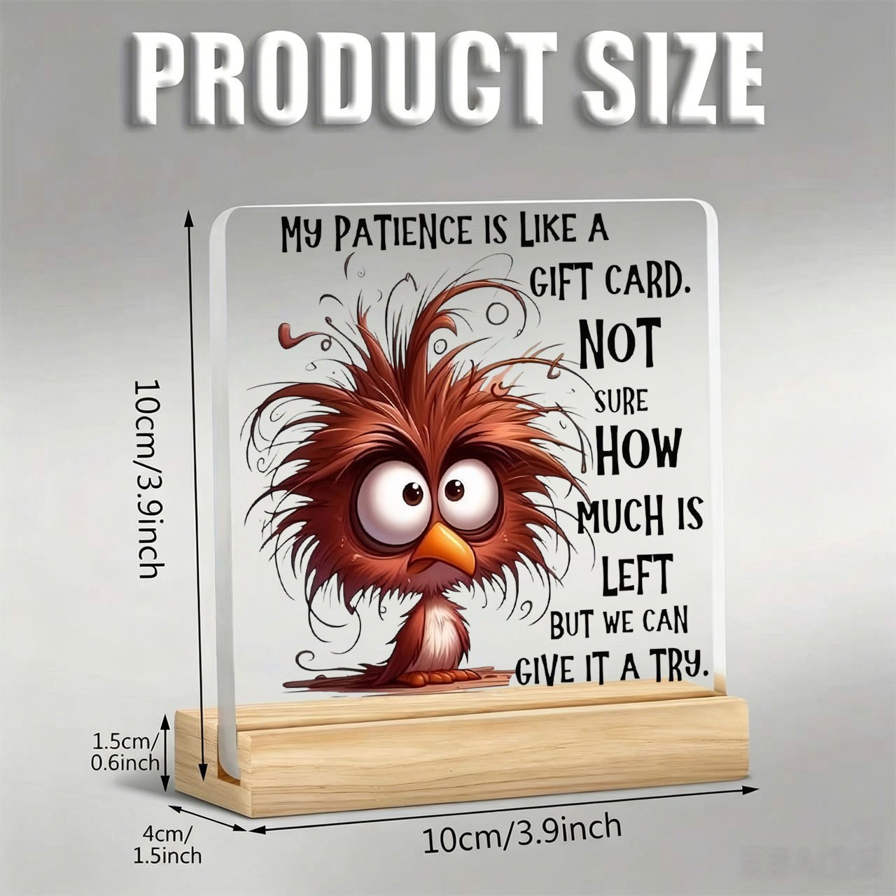 TEMU 1pc Acrylic Desktop Decoration Stand Adorable Fluffy Red-haired Paperweight, Desktop Decoration, Suitable For Work, Study, Bar Table Placement,
