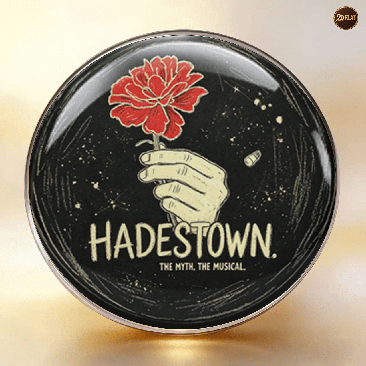 TEMU 1pc 2d Flat Musical Merchandise Badge, Underworld Theme Red Carnation Printed Badge, Theater Enthusiast Wear, Backpack Clothing Decoration