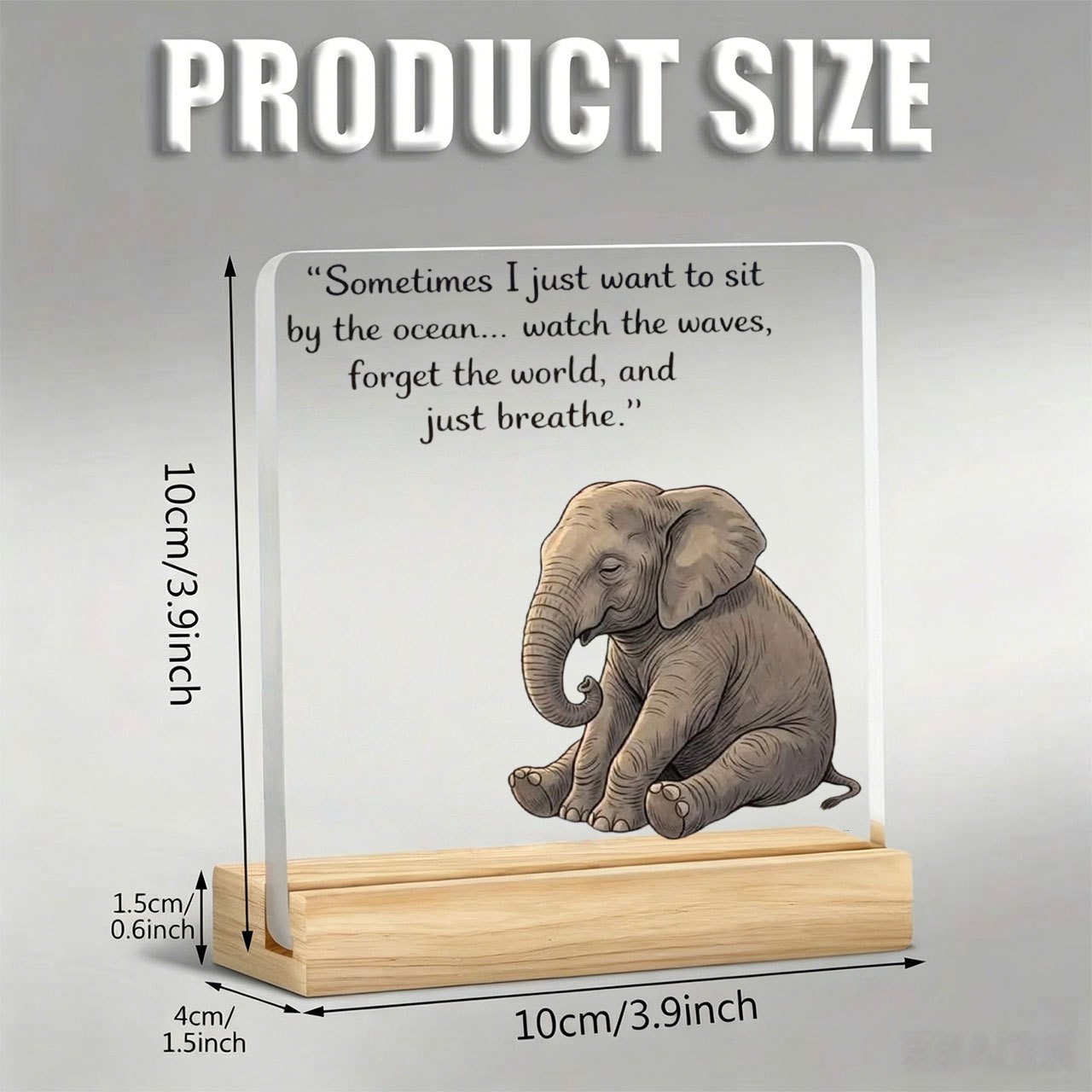 TEMU 1 pièce Présentoir décoratif de bureau en acrylique - Bébé éléphant avec presse-papiers à , décoration de bureau, convient pour , les et les de