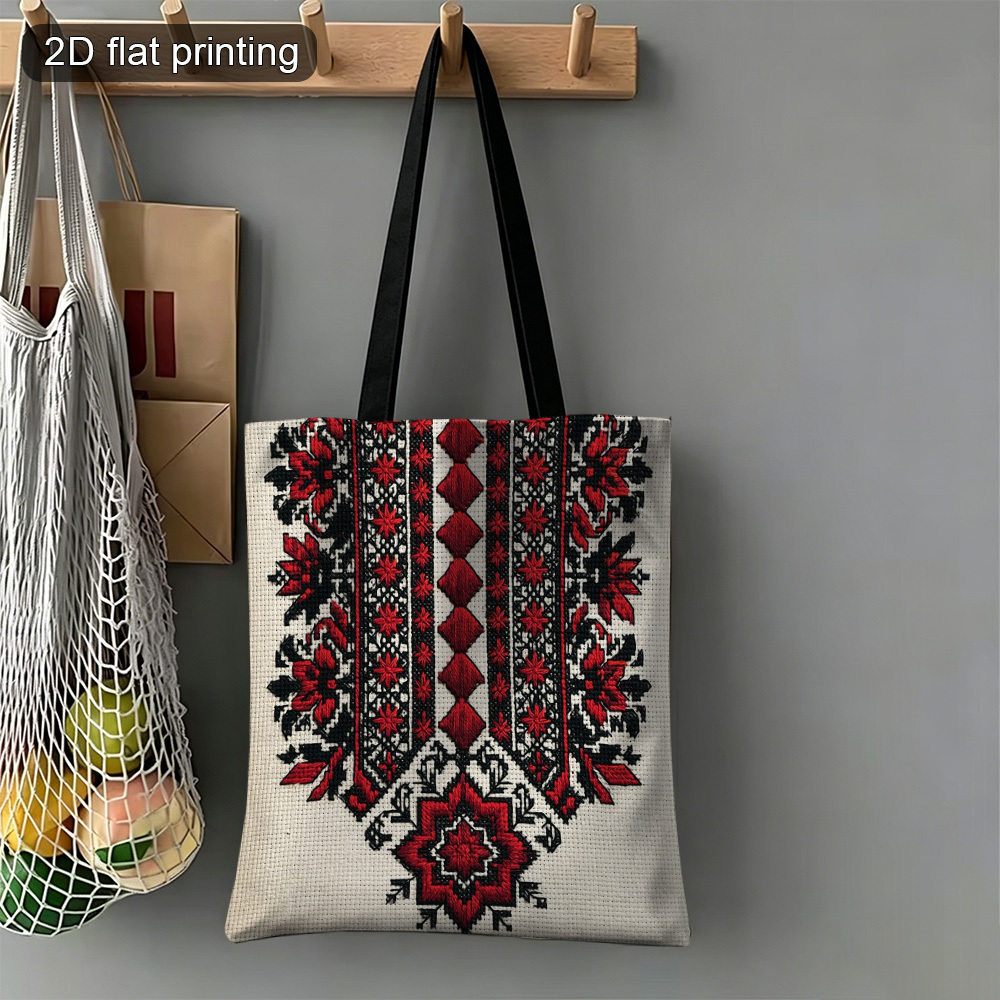 TEMU Borsa tote casual 2D PIATTA con design a stella a e , borsa a spalla per tragitti quotidiani, borsa per pieghevole a grande capacit�, regalo per