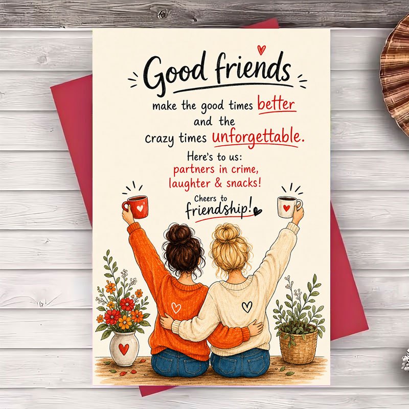 TEMU 1 Envelope And 1 Greeting Card Funny Friendship Greeting Card For Best Friend Birthday Or Thank You Gift Card For Women And Colleagues
