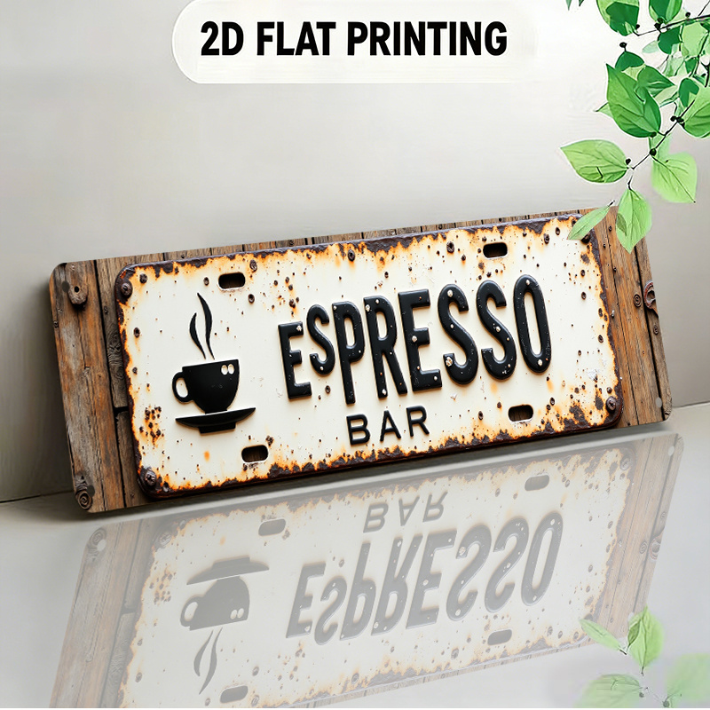 TEMU Panneau de bar à en métal de style rustique vintage avec motif de tasse et de , idéal pour les cafés, restaurants et la décoration intérieure