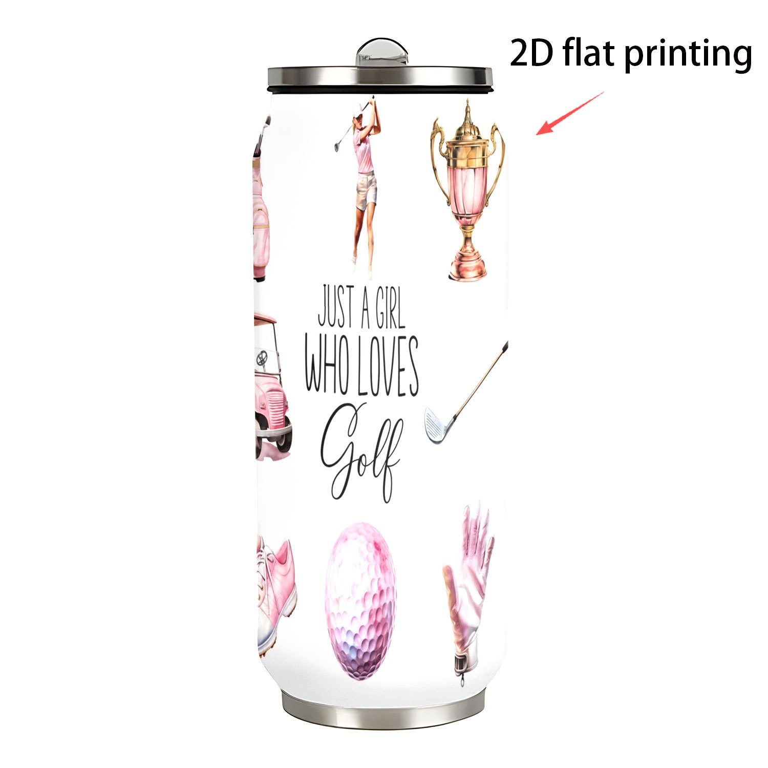 TEMU 1pc 17oz Coffee Stainless Steel Tumbler, Leak-proof, Portable, , Gift Idea, Just A Who Golf Theme
