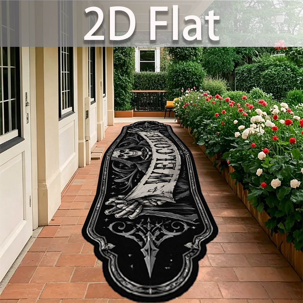 2d flat skull     welcome mat halloween decoration multi scene non slip runner rug for home use in   bedrooms dining rooms   offices and commercial carpet installation velvet 850g ctdt halloween decoration fall