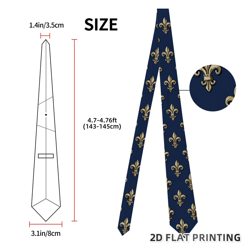 TEMU 1pc Golden Tie - Soft Fabric Suitable For Weddings, Dates & Special Occasions, Golden Print Necktie For Formal Events, Elegant Tie For