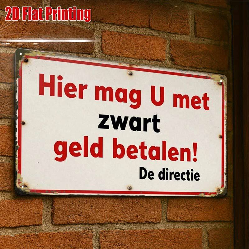 TEMU 2d Flat - 2d-flat, 1pc Vintage Metal Sign With Dutch Text, Creative Tin Sign Garage Decoration, Lettering, High-, Home Decorators, 2d Flat,