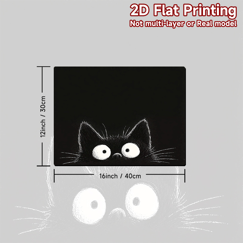 TEMU 1pc, 2d Flat Printing, Washing Machine Top Protective Pad Black Cat, Polyester, Suitable For Most Households, , No Tools Required, Washing