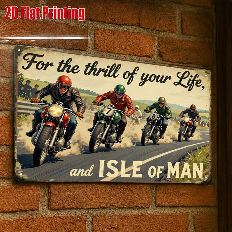 TEMU 2d Flat - 2d-flat, 1pc Vintage Man Motorcycle Racing Poster, Creative Tin Sign Garage Decoration, Lettering, High-, Home Decorators, 2d Flat,