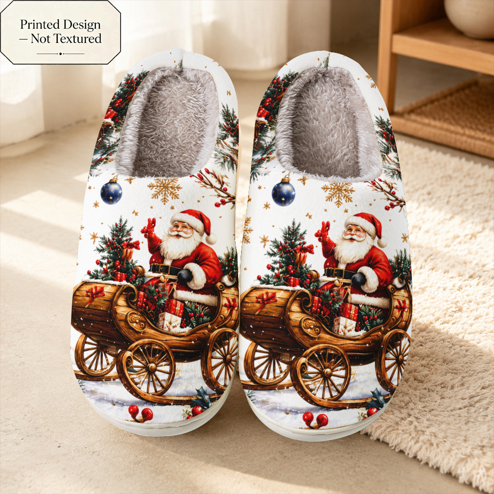 TEMU Printed Design â Not Textured, Hand-painted Santa Claus Sleigh Christmas-themed Pattern, Elegant And Simple, Soft And Skin-friendly, Gentle And