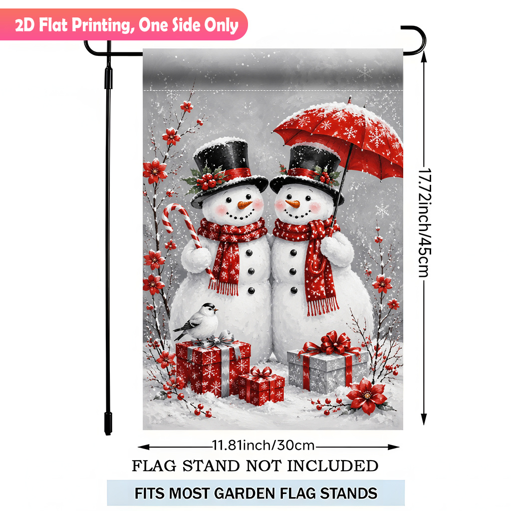 TEMU 2d Flat - 2d Flat Printing Garden Flag 1pc, With Gifts Single Sided Polyester Garden Flag, Yard Banner, For Outdoor Home, Seasonal Festival Yard