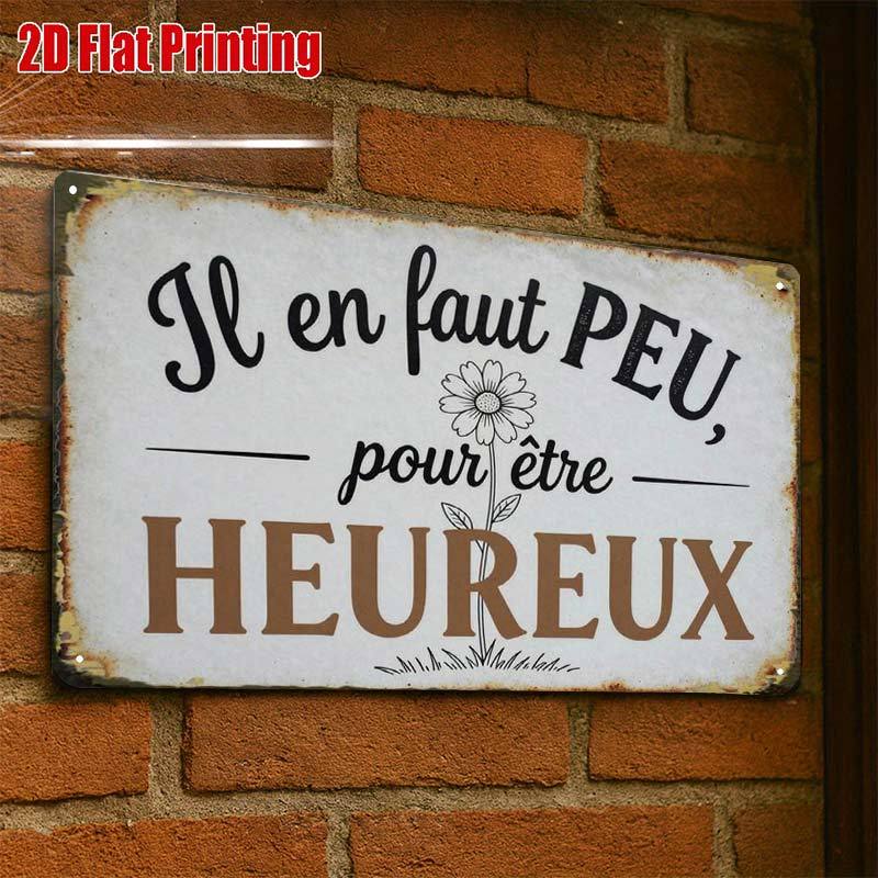 TEMU 2D Plat - 2D-Flat, 1pc Plaque Métallique Vintage avec Française, Décoration de Garage en Métal, Lettrage , Impression de Haute Qualité,