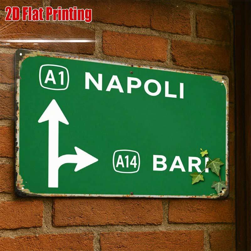 TEMU 2d Flat - 2d-flat, 1pc Vintage Italian Highway Sign Wall Decor, Creative Tin Sign Garage Decoration, Lettering, High-, Home Decorators, 2d Flat,
