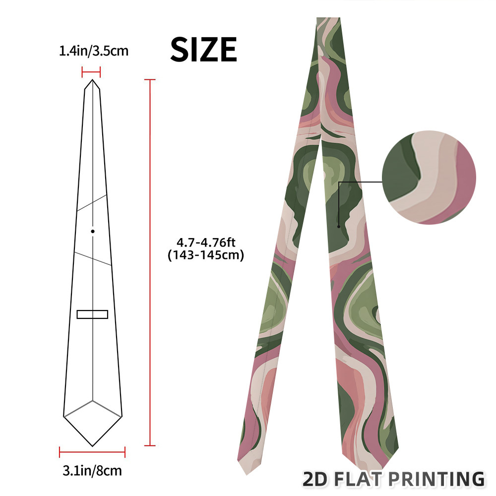 TEMU 2D Platte Print 1 stuks Draaiende Roze Groene Golven Vierkant Nekdoek - Bruiloften Zakelijke Feesten Casual Kleding Bruilofts Toevoegingen