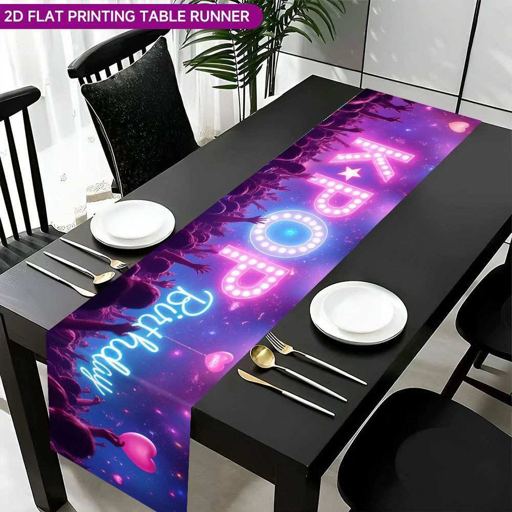 TEMU Bannière plate 2D 1pc, Bannière de table avec motif de foule acclamant pour fête d'anniversaire KPOP, Décoration de fête à thème, Convient aux